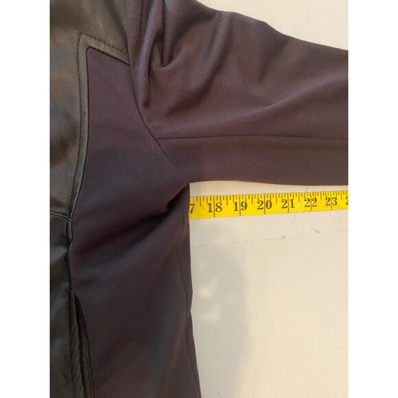 Kut from Kloth Open Front Brown Faux Leather Jacket Large - Picture 7 of 10